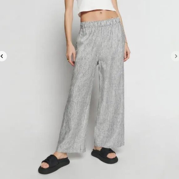 Reformation Ava Linen Striped Wide Leg Pant XL - Picture 2 of 7